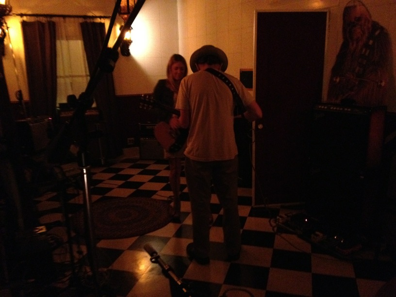 Liz Phair and Paul Cutler jamming at Pax-Am Studio