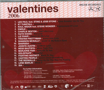 EMI Film & TV Music Valentines 2006 back cover